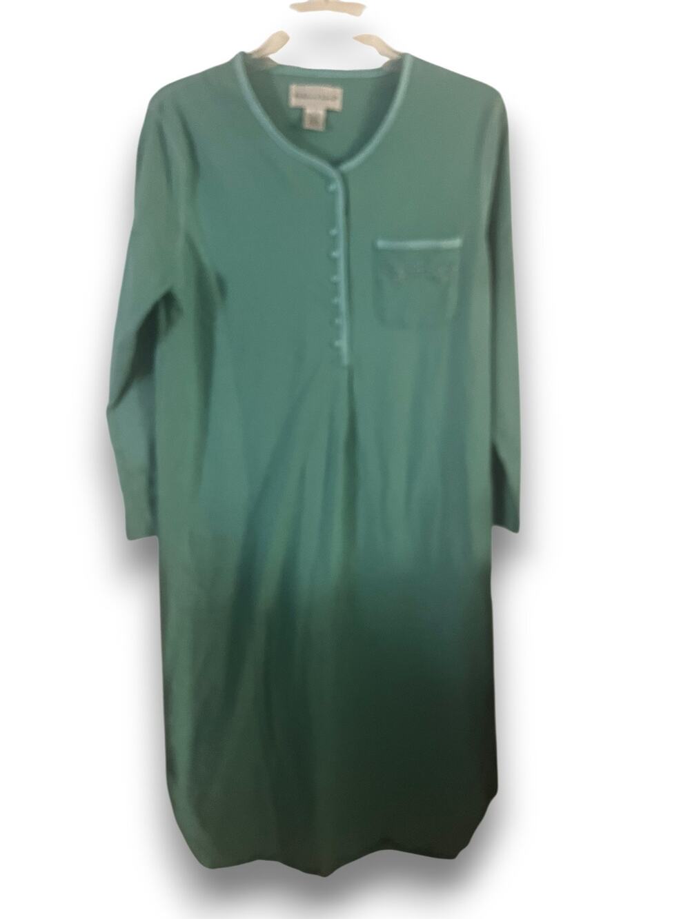 Rebecca Lynn 100% Cotton Night Dress | Size S | Teal | Embroidery | EUC